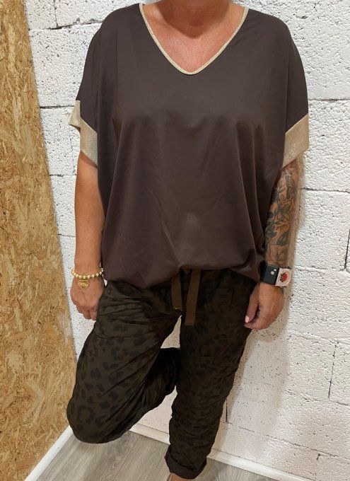 T-shirt bord doré 