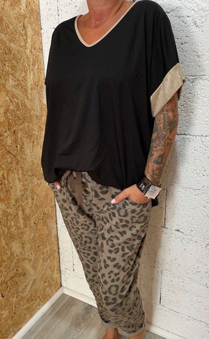 T-shirt bord doré 