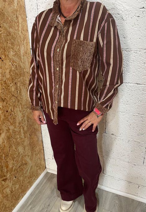Chemise col velours 