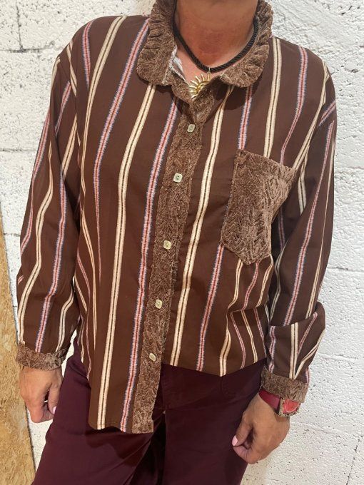 Chemise col velours 