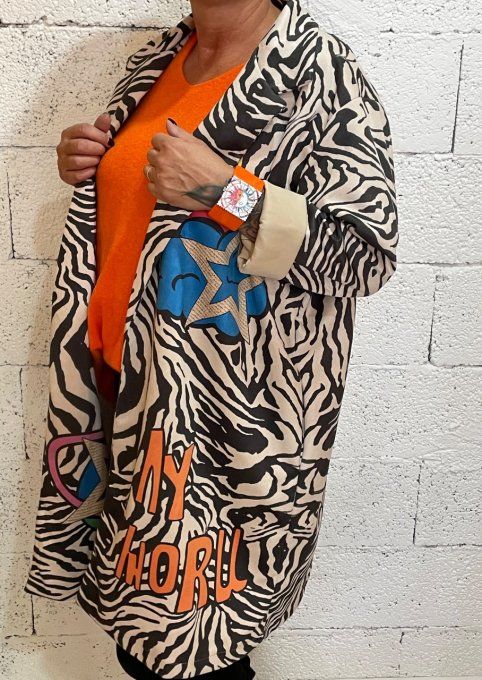 Veste suédine zébré 