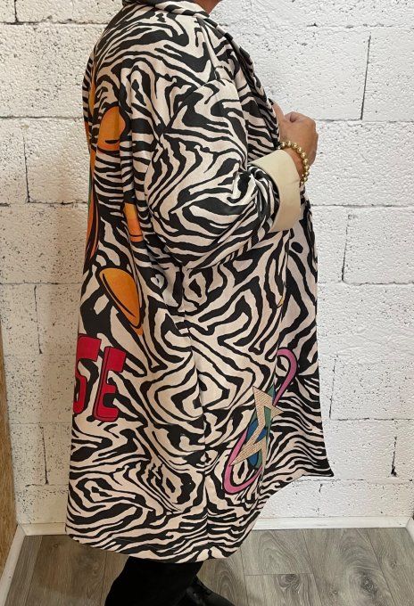 Veste suédine zébré 