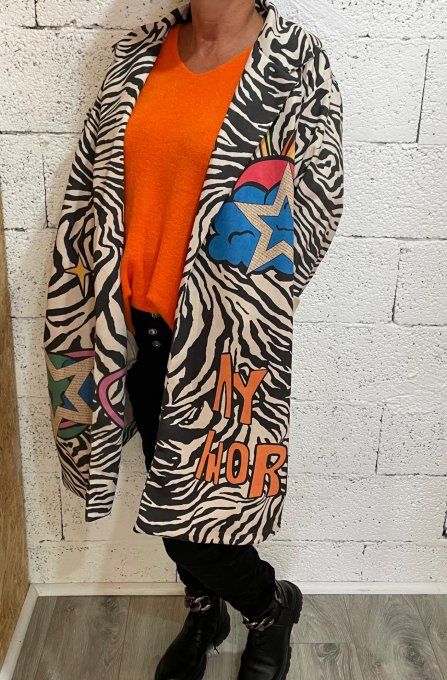 Veste suédine zébré 