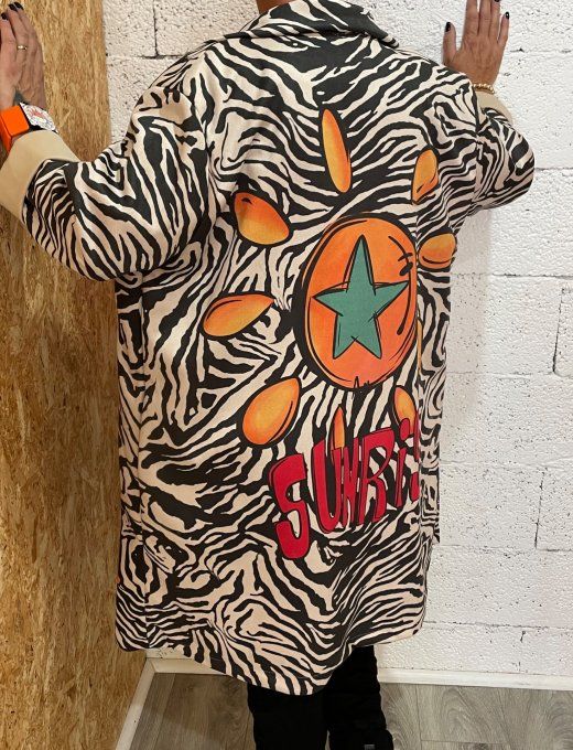 Veste suédine zébré 