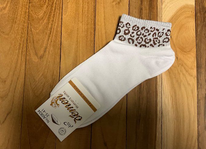 Chaussette léopard lurex 