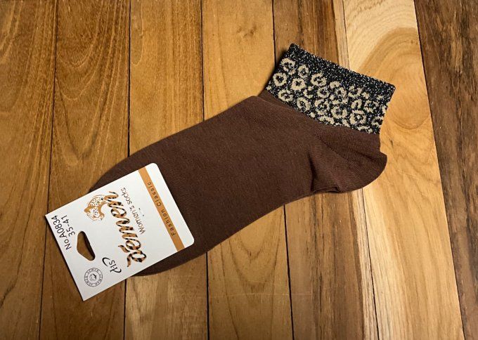 Chaussette léopard lurex 