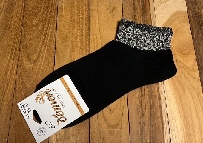 Chaussette léopard lurex 