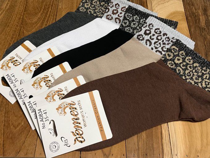 Chaussette léopard lurex 