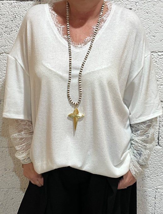 T-shirt dentelle 