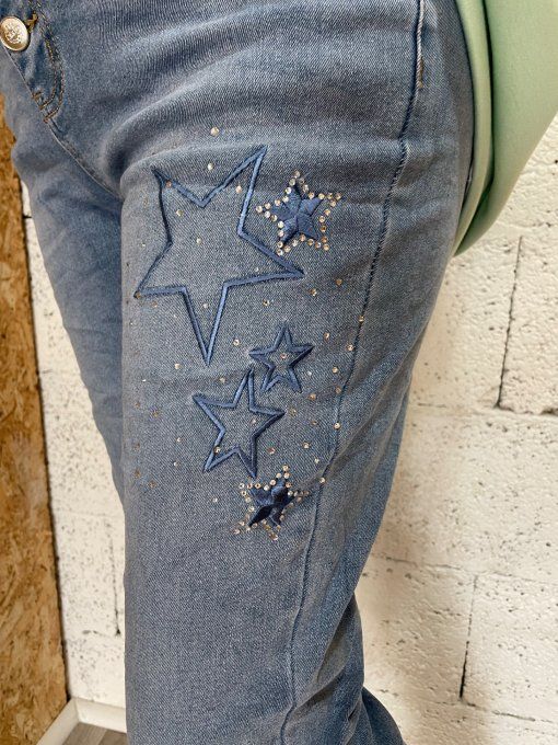 Jean étoiles strass 