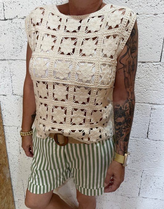 Short à rayures 