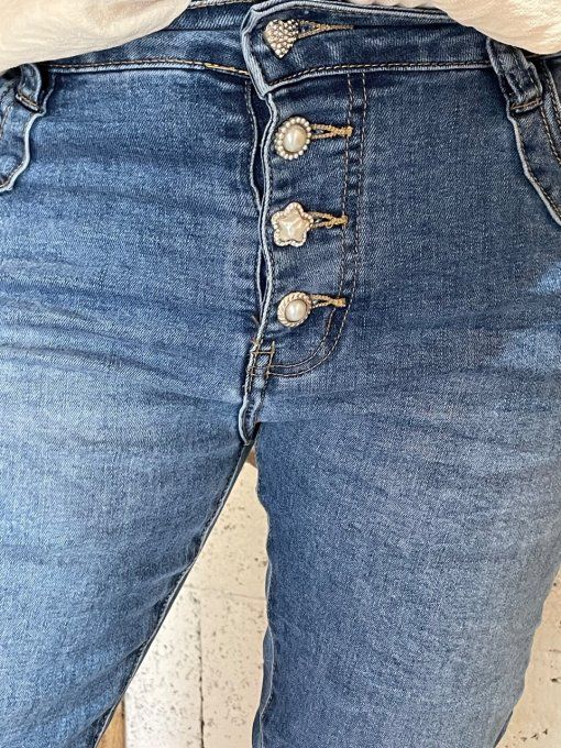 Jean boutons bijoux 