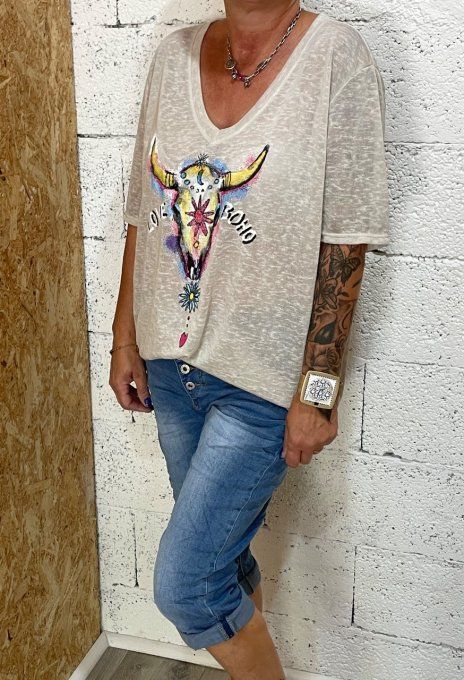 T-shirt tête de buffle 