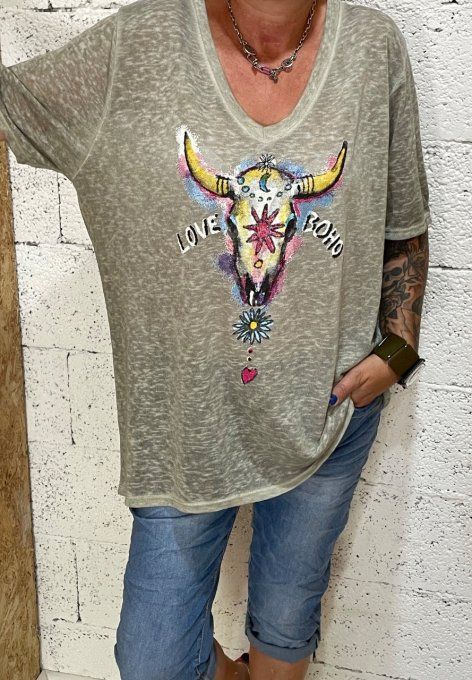 T-shirt tête de buffle 