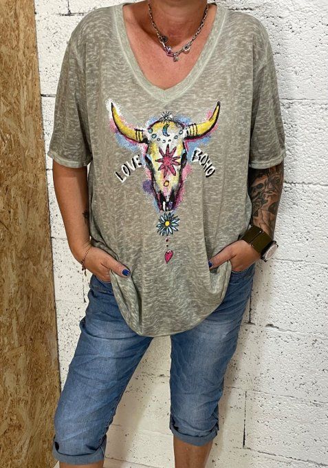 T-shirt tête de buffle 