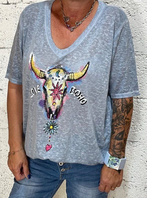T-shirt tête de buffle 