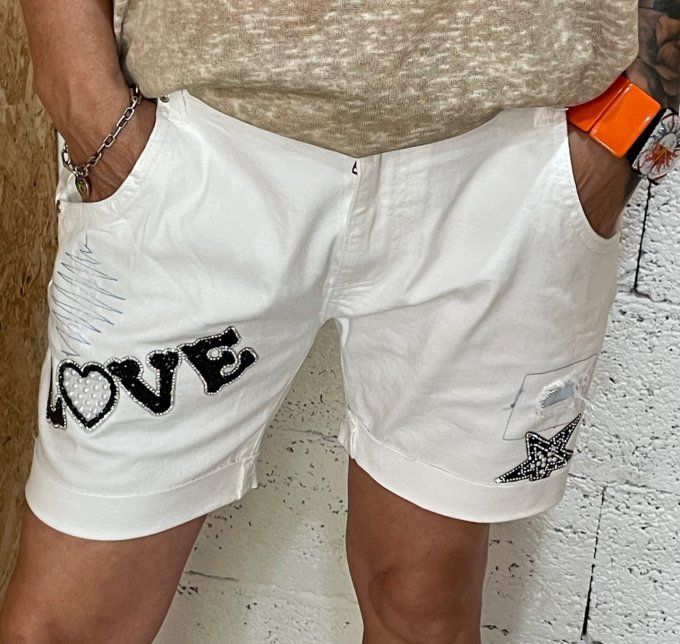 Short LOVE blanc 