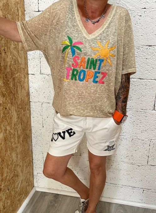 Short LOVE blanc 