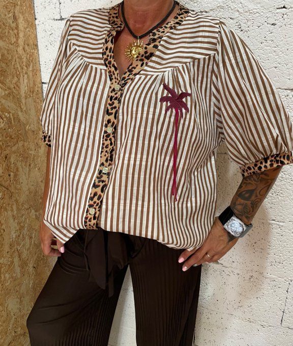 Chemise Léo palmier 